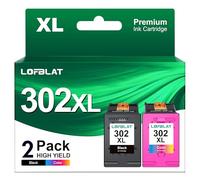 LOFBLAT 302XL Cartouches d'encre Remplacement pour HP 302 302XL Noir et Couleur Cartouche pour Deskjet 3639 3630 3632 pour Envy 4520 4527 pour Officejet 3831 3833 3830 (Noir Couleur, 2 Pack)