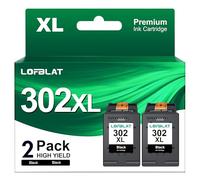 LOFBLAT 302XL Cartouches d'encre Remplacement pour HP 302 XL pour HP Officejet 3831 3830 3833 3835 4650 5232 5220 5230 Envy 4520 4521 4524 4527 Deskjet 3630 2130 3630 3634 (2 Noir)