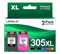 LOFBLAT 305XL 305 XL Cartouches d'encre Remplacement pour HP 305 XL pour HP DeskJet 2700 2720 2710 4120 4130 HP Envy 6000 6010 6020 6032 6420 6030 (1 Noir, 1 Couleur, 2 Pack)