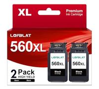 LOFBLAT 560XL PG 560XL Cartouche Remplacement pour Canon 560 et 561 pour Canon 560 561 Compatibles pour Canon Pixma TS5350 TS7450i TS5350a TS7450 TS5350i TS5300 TS5351 TS5351a TS7451a (Noir, 2-Pack)