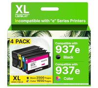 LOFBLAT 937e 937xl Cartouches d'encre Compatibles pour HP 937 e Cartouches 937e 937 XL Cartouche Encre pour HP Office Jet Pro 9120e 9128e 9135e 9120 9123 9720 9120r (avec Puce, Pack de 4 Cartouches)