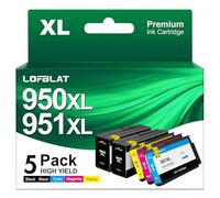 LOFBLAT 950XL 951XL Cartouche d'encre Compatible pour HP 950XL et 951XL pour HP Officejet Pro 8600 8620 8610 8100 8615 251dw 8630 8640 pour Cartouche 951xl Pack de 5 Cartouches