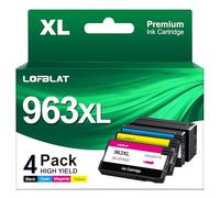 LOFBLAT 963XL 963 XL Cartouches d'encre Remplacement pour HP 963 963 XL pour HP OfficeJet Pro 9010 9012 9014 9015 9020 9016 9018 9022 9025 9019 Pack de 4 Cartouches（Noir, Cyan, Magenta, Jaune）