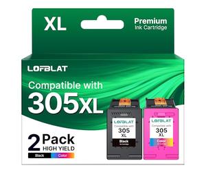 LOFBLAT Cartouche 305XL Noir et Couleur Compatible pour HP DeskJet 2820e | Compatible pour HP 305, pour HP Deskjet 2700 2820e 4220e 2720e 4222e 2820 2821 Envy 6022e 6010e 6432e 6030 6420e (2 Pack)