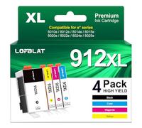 LOFBLAT Cartouche 912 XL Compatibles pour HP 912 912 XL pour HP Officejet Pro 8022e 8024 8024e 8025 8025e 8020e 8023 pour HP Officejet 8012 8012e 8014e 8015e 8010e 8010 (4-Pack)