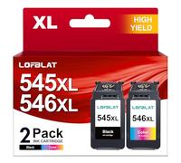 LOFBLAT PG-545 CL-546XL Cartouches d'encre Remplacement pour Canon 545 546 XL pour Pixma MX495 TR4550 TR4551 TS3150 TS3151 MG2450 MG2500 MG2950 MG2550S MG2555S MG3050（Noir Tri-Colore, 2 Pack）