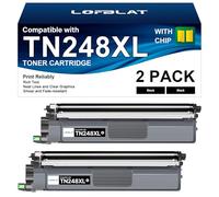LOFBLAT TN248 TN248XL Lot de 2 Cartouches de Toner de Rechange pour Brother TN-248 TN 248 XL Brother MFC-L3760CDW Toner MFC-L3740CDW MFC-L3740CDWE DCP-L3560CDW L8390CDW DCP-L3520CDW Noir