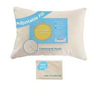 Lofe Oreiller de Taille Standard avec taie d'oreiller, Coton Bio Naturel à Fermeture éclair, loft réglable 50,8 x 66 cm, Lavable et hypoallergénique