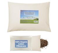 LOFE Oreiller en sarrasin bio 35,6 x 50,8 cm à hauteur ajustable, respirant pour un sommeil frais, soutien cervical pour les personnes dormant sur le dos et sur le côté, écales de sarrasin de Tartarie