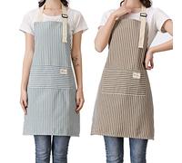 Lofekea Lot de 2 tabliers de cuisine réglables avec 2 poches pour homme et femme, multicolore