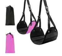 Lofez Lot de 2 repose-pieds en forme d'avion - Repose-pieds réglables en hauteur - Portable et pliable - Convient pour le bureau, le dortoir, l'avion, etc. (noir + rose)