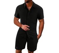 L'offre du Jour Aujourd'hui Ensemble Deux pièces Chemise froissée Respirante pour Hommes, Costume de Plage texturé pour Hommes, été Pantalon De Costum Amazon Warehouse Clearance UK Pallets