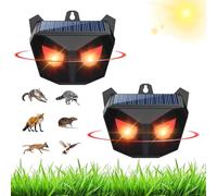 LOFFU Lot de 2 répulsifs solaires nocturnes pour animaux avec deux lumières rouges clignotantes, répulsif hydrofuge pour chats, chiens, renards, oiseaux, mouffettes