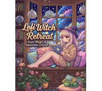 Lofi Witch's Enchanted Escape: An Aesthetic Anime Coloring Book for Adults Featuring Relaxing Modern Magic, Cozy Room Clutter, and Midnight Serenity