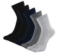 LOFIR Chaussettes à Doigts Hommes, Chaussettes 5 Doigts en Coton Garçons, Chaussettes de Sport Athlétiques, Taille 44-47, 5 paires