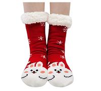 LOFIR Chaussettes Chaussons Femme Chaussettes Chaudes pour Hiver, Chaussettes Antidérapant à la Maison Femme Fille Noël Chaussettes Épais, Chaussettes Thermiques à Motif Animal, taille 35-41, 1 paire