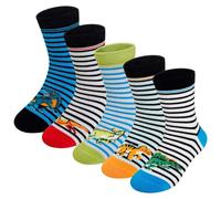LOFIR Chaussettes en Coton pour Garçons Enfants: Chaussettes Sans Coutures Rigolo pour Garçons - Socquettes Fantaisie Animaux pour Fête Anniversaire Idée de Cadeau Dinosaure Taille 27-30 5 paires