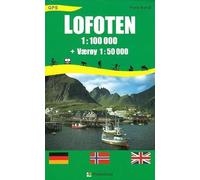 Lofoten: 1:100.000 + Værøy 1:50.000 - Touristische topographische Wanderkarte Norwegen