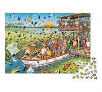 Lofoten Soleil de Minuit Fête des Pêcheurs Puzzle en Bois Imperméable DIY Puzzles De 1000 Pièces pour Adultes Coloré Jeux De Stimulants