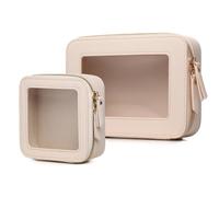 LOFOWN Petite trousse de maquillage transparente - Mini trousse de toilette de voyage transparente - Organisateur approuvé par la TSA - Trousse de maquillage transparente avec fermeture éclair -