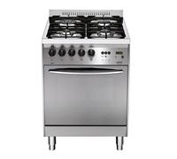 Lofra Courbe C66gv/C Cuisine 60 Cm Inox Satiné 4 Feux Four À Gaz Ventilé