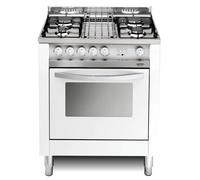 Lofra Cuisine 70Cm Blanche Four Gaz Ventilé 4 Brûleurs Ce.A Gaz Stop Mb75gv