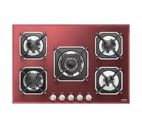 Lofra Cuisinière À Gaz Sirio Hgr7E0 75Cm 5 Feux Finitions En Verre Rouge