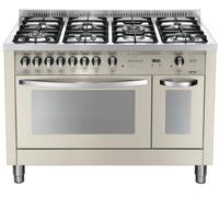 Lofra Pbid126Gv+E/2Ci Cuisine Ivoire/Inox 120Cm Ce.A 2 Fours 7 Brûleurs