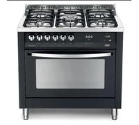Lofra Pnmg96Gvt/C Cuisine 90Cm Noir Mat 5 Brûleurs Inox Four Gaz Ventilé