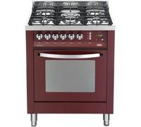 Lofra Pr76Mft/C Cuisine Rainbow 70Cm Bourgogne 5 Brûleurs Gaz Four Électrique