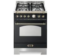 Cuisinière LOFRA RNM66MFT IC-Matt Black 60x60 avec 4 brûleurs à gaz et four électrique en acier inoxydable
