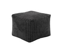 Loft 25 Fauteuil Relaxant Cube Bean Bag | Accueil Meubles de Salon | Léger, Doux et Confortable | Pouf Beanbags avec Repose-Pieds carrés en Corde Jumbo (Noir)