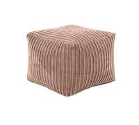 Loft 25 Fauteuil Relaxant Cube Bean Bag | Accueil Meubles de Salon | Léger, Doux et Confortable | Pouf Beanbags avec Repose-Pieds carrés en Corde Jumbo (Moka)