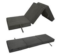 Loft 25 Lit Simple Pliable en Velours côtelé | Salon d'invités, Chambre à Coucher, soirée Pyjama | Matelas Cube Z Pliable pour Enfants | Canapé Fauteuil léger Durable | Pouf futon confy (Anthracite)