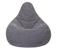 Loft 25 Pouf ergonomique d’intérieur en forme de poire à dossier haut pour adulte en tissu velours côtelé et doublure intérieure Gris anthracite