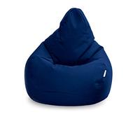 Loft 25 - Pouf poire pour gamer, pour extérieur et intérieur, résistant à l’eau, design ergonomique pour le soutien du corps, durable et confortable (pouf, bleu marine