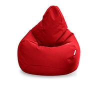 Loft 25 - Pouf poire pour gamer, pour extérieur et intérieur, résistant à l’eau, design ergonomique pour le soutien du corps, durable et confortable (pouf, rouge)