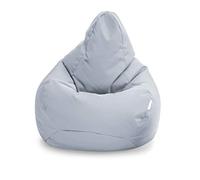 Loft 25 - Pouf poire pour gamer, pour extérieur et intérieur, résistant à l’eau, design ergonomique pour le soutien du corps, durable et confortable (pouf, gris)