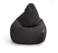 Loft 25 - Pouf poire pour gamer, pour extérieur et intérieur, résistant à l’eau, design ergonomique pour le soutien du corps, durable et confortable (pouf, gris foncé)