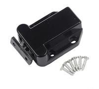 Loft Loquet à actionnement par poussée pour fermeture sécurisée des panneaux d'armoire, construction en plastique, noir ou blanc (noir)