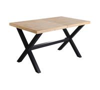 LOFT - Table repas extensible bois et acier L220 Beige
