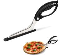 Loftern Ciseaux à pizza - Ciseaux à pizza antiadhésifs avec base ferme - Roulette à pizza en acier inoxydable de qualité alimentaire - Trancheuse et pelle à pizza 5 en 1 - Durable, sûr et sans