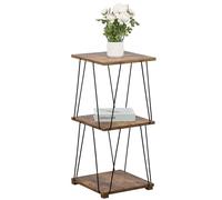 LOFTEY Petite table d'appoint carrée, 71,1 cm, table d'appoint haute industrielle pour salon, chambre à coucher, salle de bain, marron rustique