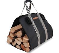 Log Carrier Bag Indoor Oxford Canvas Foldable With Padded Handles,Large Capacity With Hook And Loop