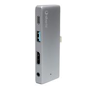 Logan GO 4K Hub compact : USB 3.0, Type-C, HDMI et audio 3,5 mm - Compatible avec PC, Mac, iOS, Android, ordinateur portable et smartphone