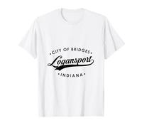 Logansport Indiana City of Bridges Logo Retro Homme Femme T-Shirt