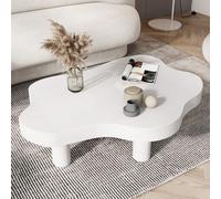 LOGAUT Table Basse Nuage, Table D'appoint Épaisse à Coins Ronds, Table de Cocktail Moderne avec 3 Pieds pour Meubles de Salon