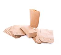Logbuch-Verlag 100 sac en papier petit sachets en kraft 16,5 x 26 x 6,5 cm emballage cadeau bio avec fond marron artisanat