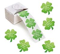Logbuch-Verlag 200 autocollants sur rouleau - trèfle vert avec texte "Eine Portion Glück für Dich" - autocollant cadeau porte-bonheur 5 cm