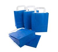 Logbuch-Verlag 25 petit sacs papier bleu avec poignée 18 x 22 x 8 cm emballange cadeau vente clients pochettes Sachets révéler